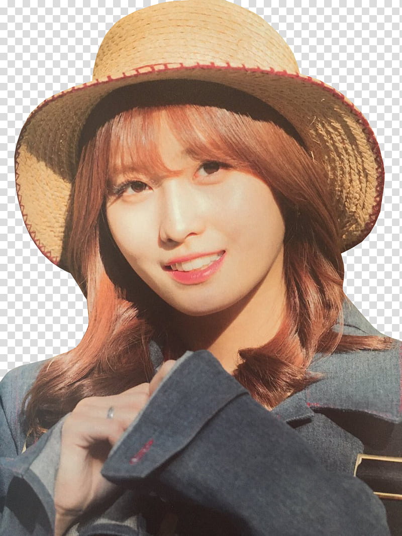MOMO TWICE , woman wearing brown hat transparent background PNG clipart