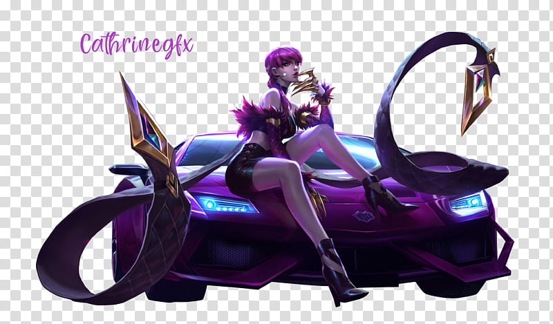 KDA Evelynn Render on car K RESOLUTION transparent background PNG clipart