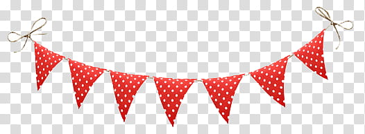 red and white polka-dot buntings transparent background PNG clipart