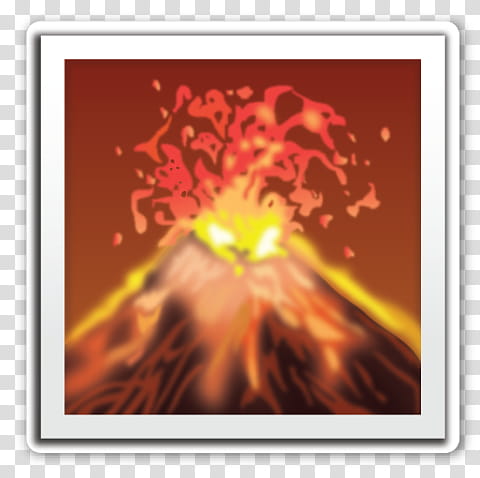 EMOJI STICKER , volcano eruption icon transparent background PNG clipart
