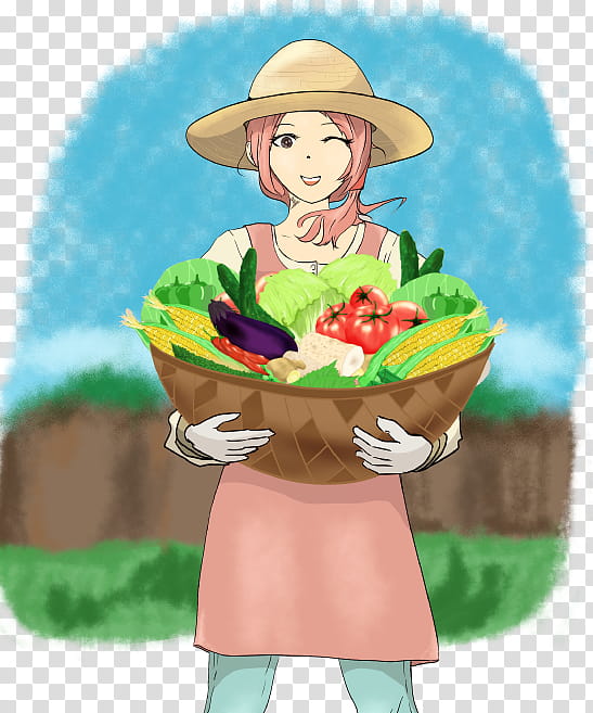 Book Illustration, Agriculture, Farmer, Cartoon, Vegetable, Job, Plants, Woman transparent background PNG clipart