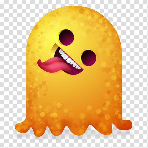 orange ghost sticking its tongue out illustration transparent background PNG clipart