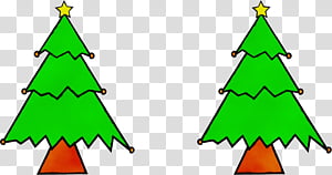Christmas tree, Watercolor, Paint, Wet Ink, Oregon Pine, Green, Colorado Spruce, Christmas Decoration transparent background PNG clipart thumbnail