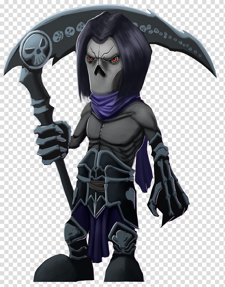 Darksiders  death, man holding reaper illustration transparent background PNG clipart