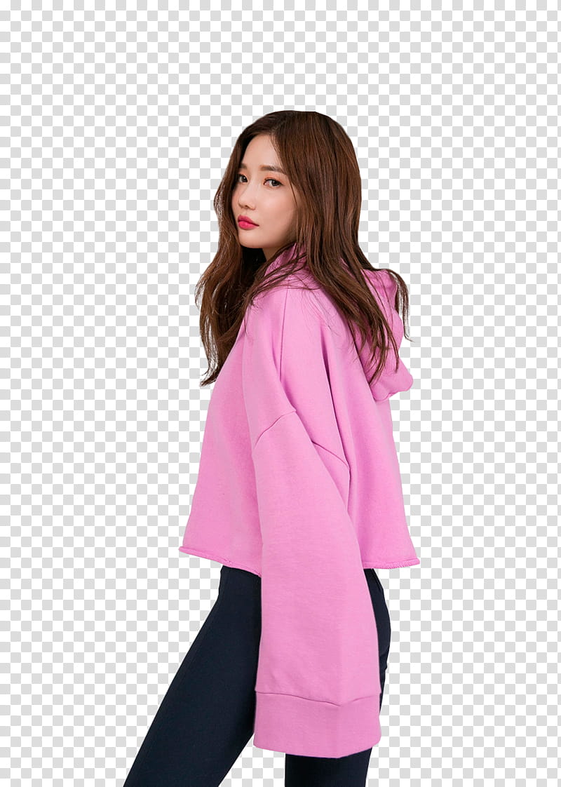 SEO SUNG KYUNG, woman wearing pink sweater and black bottoms transparent background PNG clipart