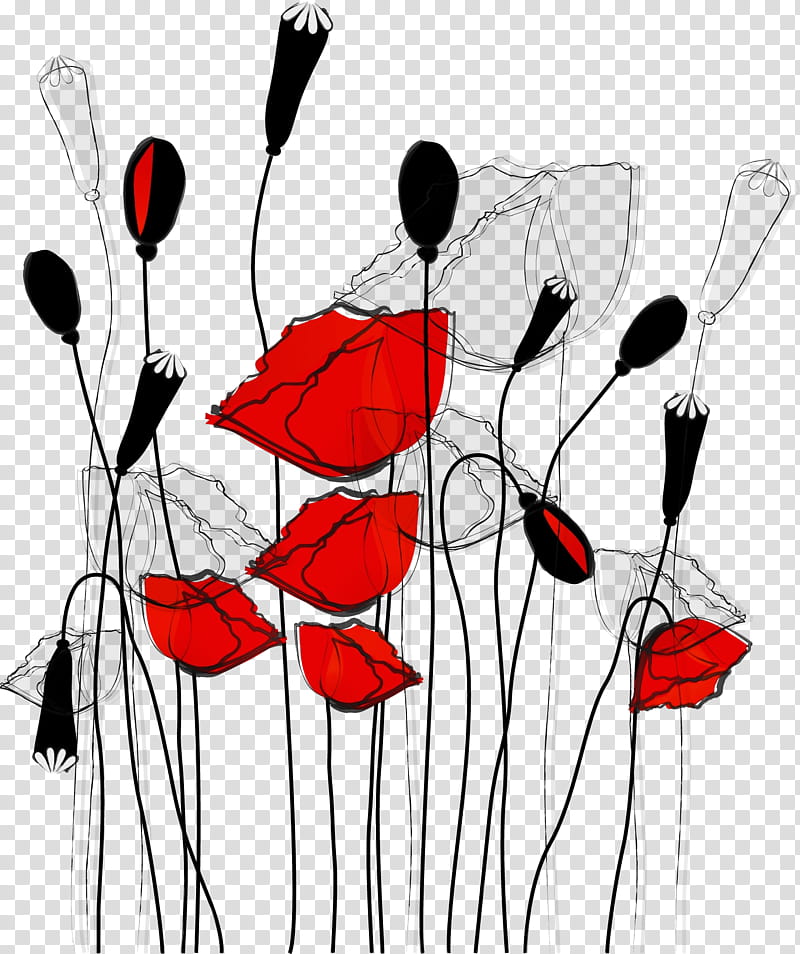 red coquelicot flower corn poppy plant, Watercolor, Paint, Wet Ink, Poppy Family transparent background PNG clipart