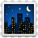 moon and stars over city skyline transparent background PNG clipart