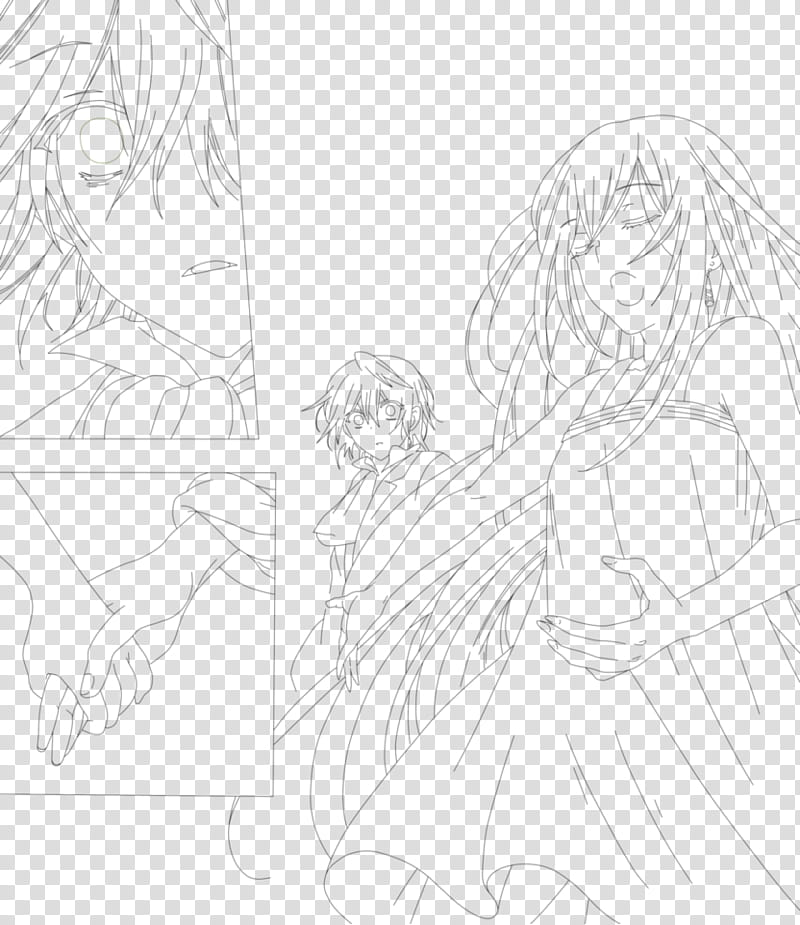 Lacie and Jack, Pandora Hearts, Lineart transparent background PNG clipart