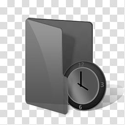 Aero Icons and s, Folder Schedule, black folder icon and clock icon transparent background PNG clipart
