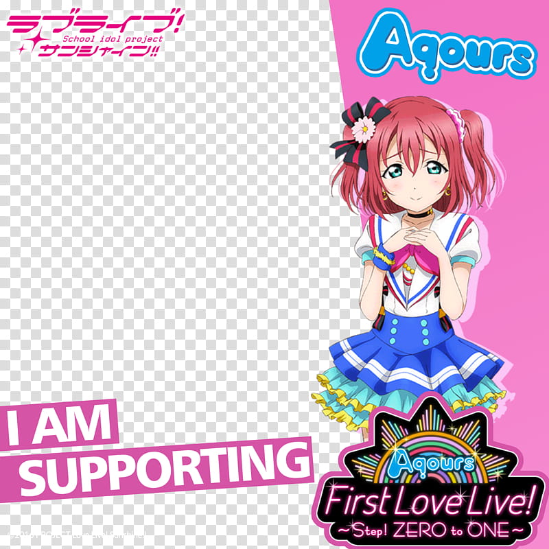 Aqours FLL Frame Ru, female anime characeter transparent background PNG clipart