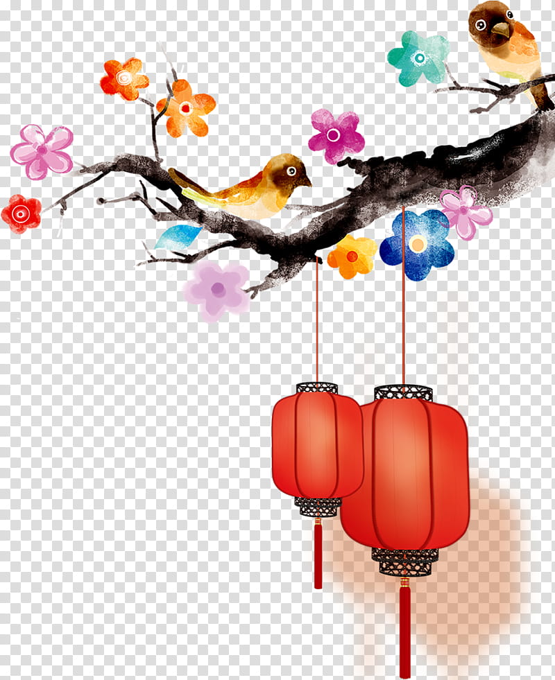 Chinese New Year Flower, Watercolor Painting, Drawing, Blossom, Branch, Flora, Leaf, Plant transparent background PNG clipart