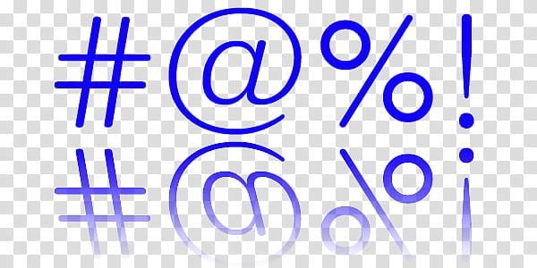 Blue Reflect Text Icons, #@%!, #@%! text transparent background PNG clipart