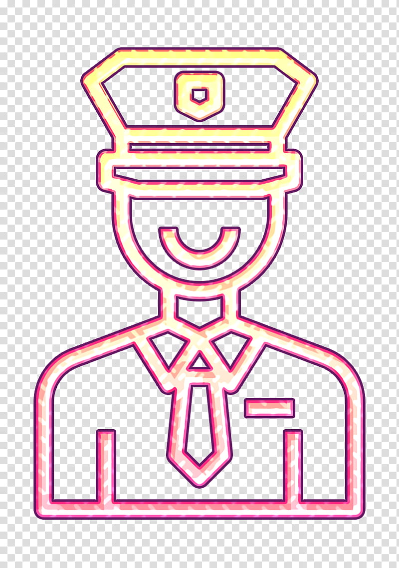 Policeman icon Crime icon Guard icon, Pink, Line Art transparent background PNG clipart