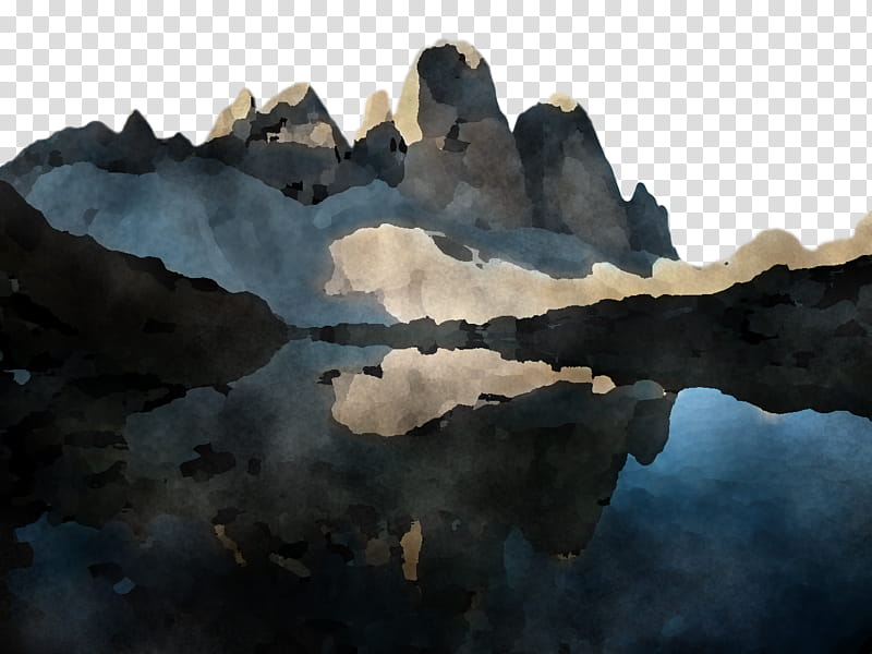 nature rock natural landscape watercolor paint reflection, Sky, Mountain, Formation, Glacial Landform transparent background PNG clipart