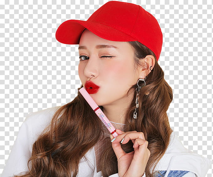 STYLENANDA, women's red cap transparent background PNG clipart