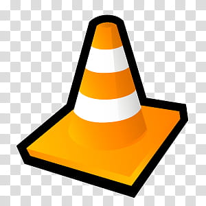 D Cartoon Icons II, VLC Media Player, yellow and white traffic cone illustration transparent background PNG clipart