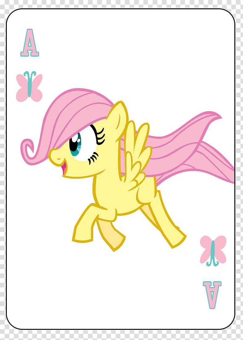 MLP FiM Playing Card Deck, pink and yellow unicorn playing card art transparent background PNG clipart