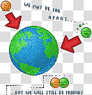 Far but friends, blue and green planet earth illustration transparent background PNG clipart