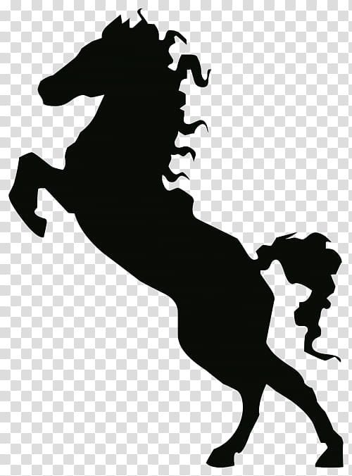 Horse, Rearing, Silhouette, Wild Horse, Drawing, Collection, Equestrian, Black And White transparent background PNG clipart