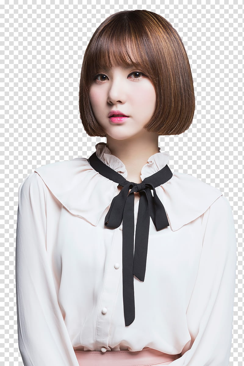GFriend, woman in white button-up long-sleeved top transparent background PNG clipart
