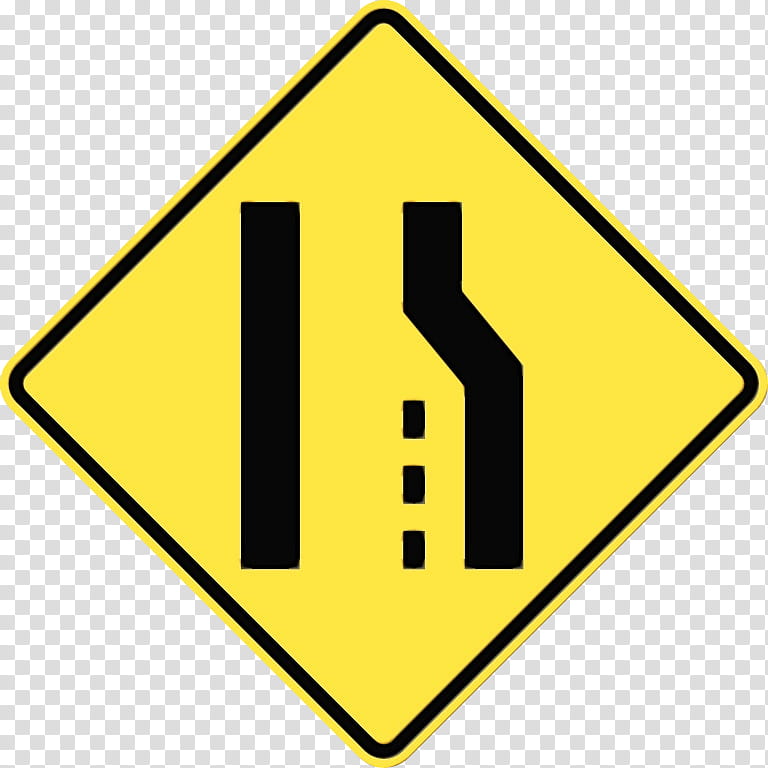 Road, Sign, Traffic Sign, Warning Sign, Lane, Merge, Symbol, Highway transparent background PNG clipart