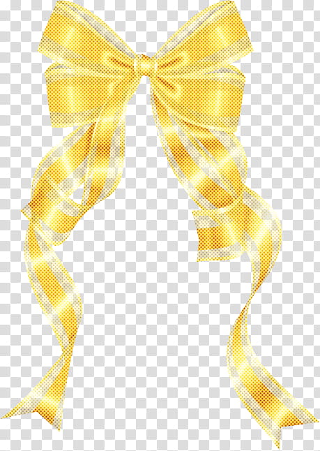 Bow tie, Yellow, Ribbon, Satin transparent background PNG clipart