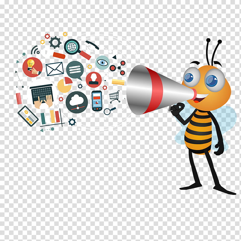 Digital Marketing, Bee, Pencil, Pterygota, Business, Cartoon, Quality, Insect transparent background PNG clipart