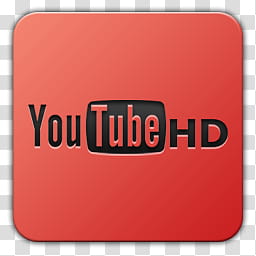 Icon , youtube hd, square red and black Youtube HD icon transparent background PNG clipart