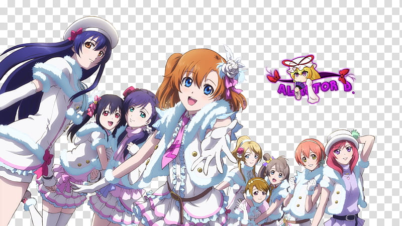 Love Live Snow Halation, women anime characters illustration transparent background PNG clipart
