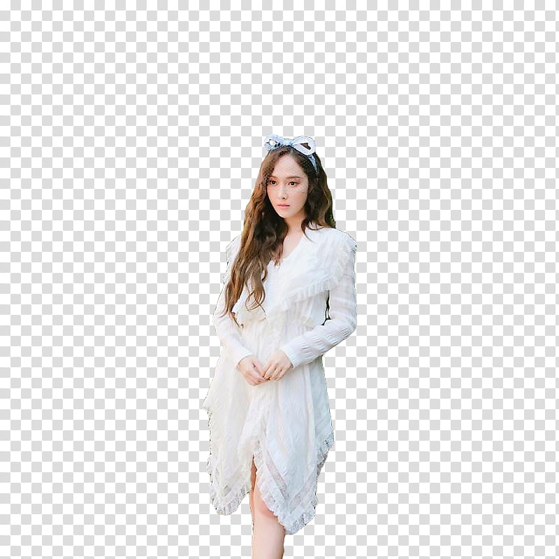 RENDER JESSICA BECAUSE IT S SPRING, woman wearing white long-sleeved dress transparent background PNG clipart