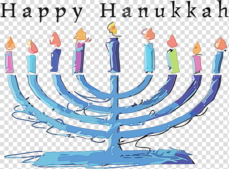Birthday candle, Hanukkah Candle, Happy Hanukkah, Watercolor, Paint, Wet Ink, Candle Holder, Menorah transparent background PNG clipart