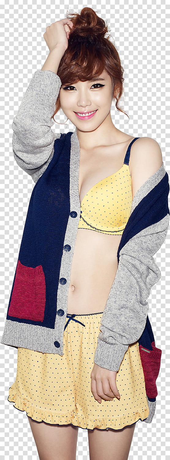 Hyosung Secret Render, Girls Generation Tiffany wearing gray and blue jacket transparent background PNG clipart