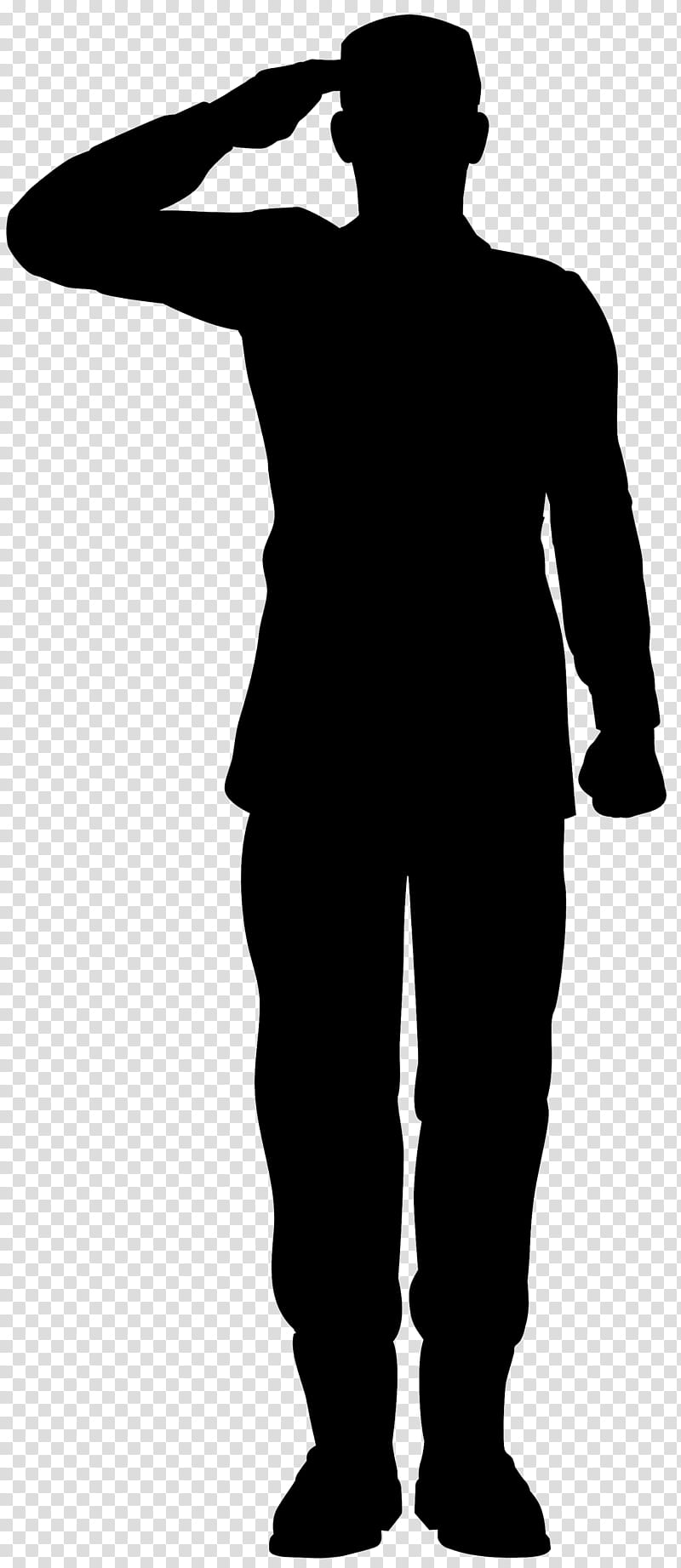 Soldier Silhouette, Army, SALUTE, Military, Standing, Black, Male, Sleeve transparent background PNG clipart