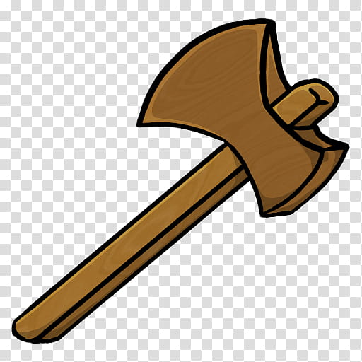 MineCraft Icon  , Wooden Axe, brown axe illustration transparent background PNG clipart