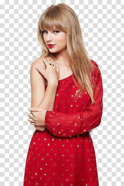 Taylor Swift In Red Dress transparent background PNG clipart