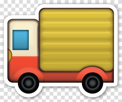 EMOJI STICKER , red and white truck illustration transparent background PNG clipart