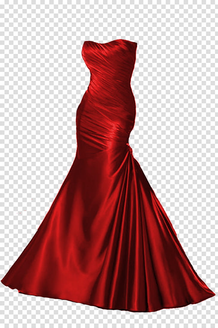 red off-shoulder maxi dress transparent background PNG clipart