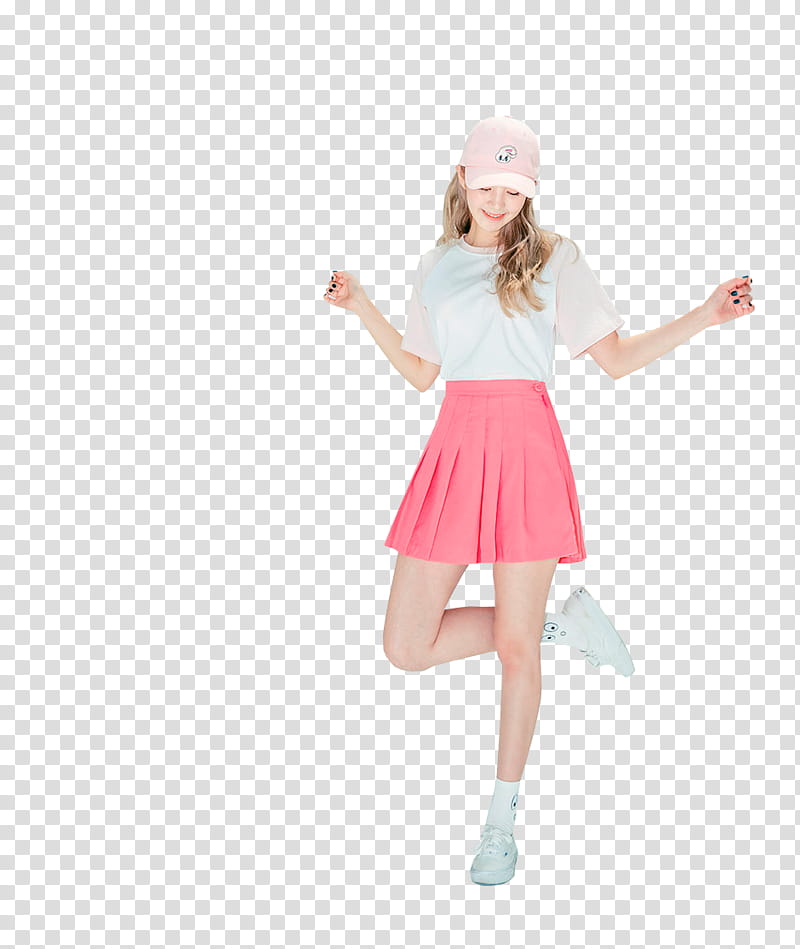 CHAE EUN, woman wearing pink skirt illustration transparent background PNG clipart