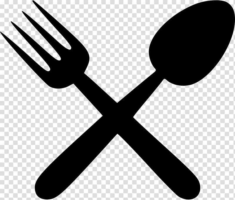 Kitchen, Cutlery, Kitchen Utensil, Spoon, Spoon Fork, Tableware, Spoon And Fork, Black And White transparent background PNG clipart