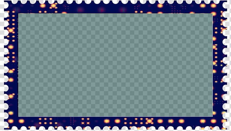 Cubepolis Stamp Frame Only, blue border transparent background PNG clipart