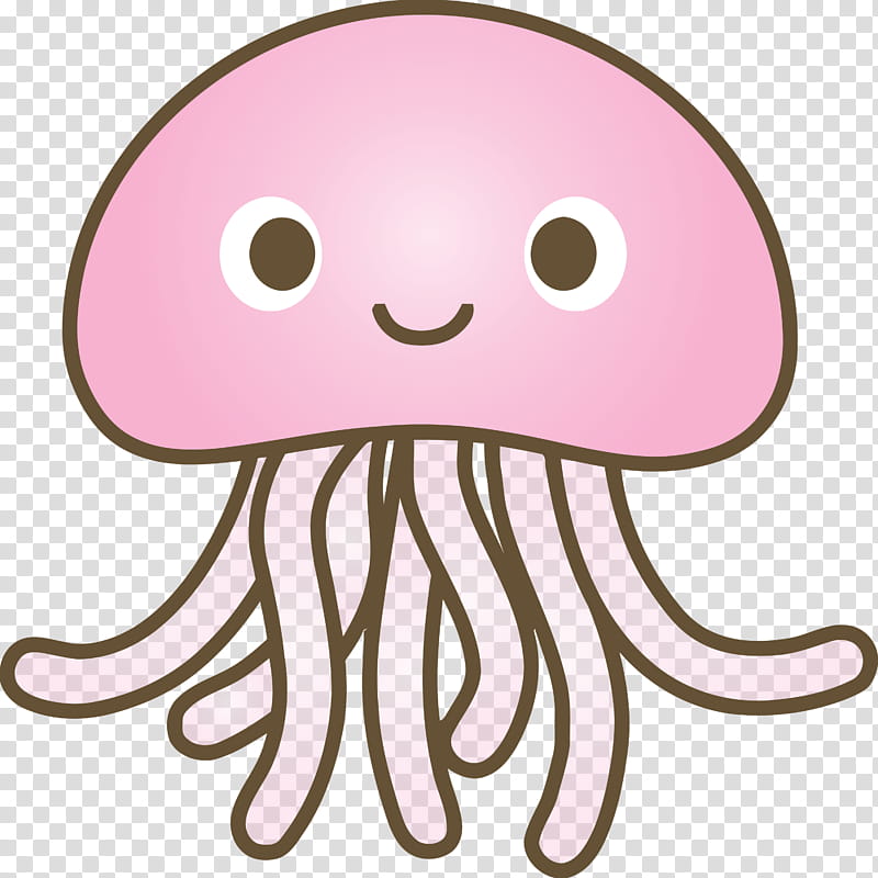 baby jellyfish jellyfish, Pink, Hair, Octopus, Nose, Cartoon, Head, Hairstyle transparent background PNG clipart