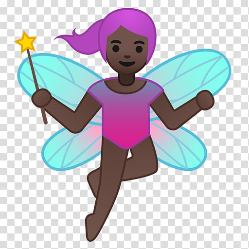 Joint Emoji, Human Skin Color, Emoticon, Dark Skin, Fairy, Sticker, Zerowidth Joiner, Purple transparent background PNG clipart