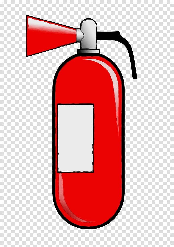 Fire extinguisher, Watercolor, Paint, Wet Ink, Red, Line, Cylinder transparent background PNG clipart