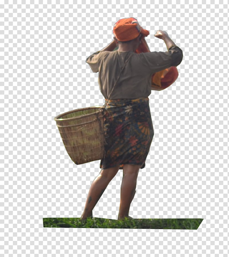 Farmers, person carrying brown woven basket transparent background PNG clipart