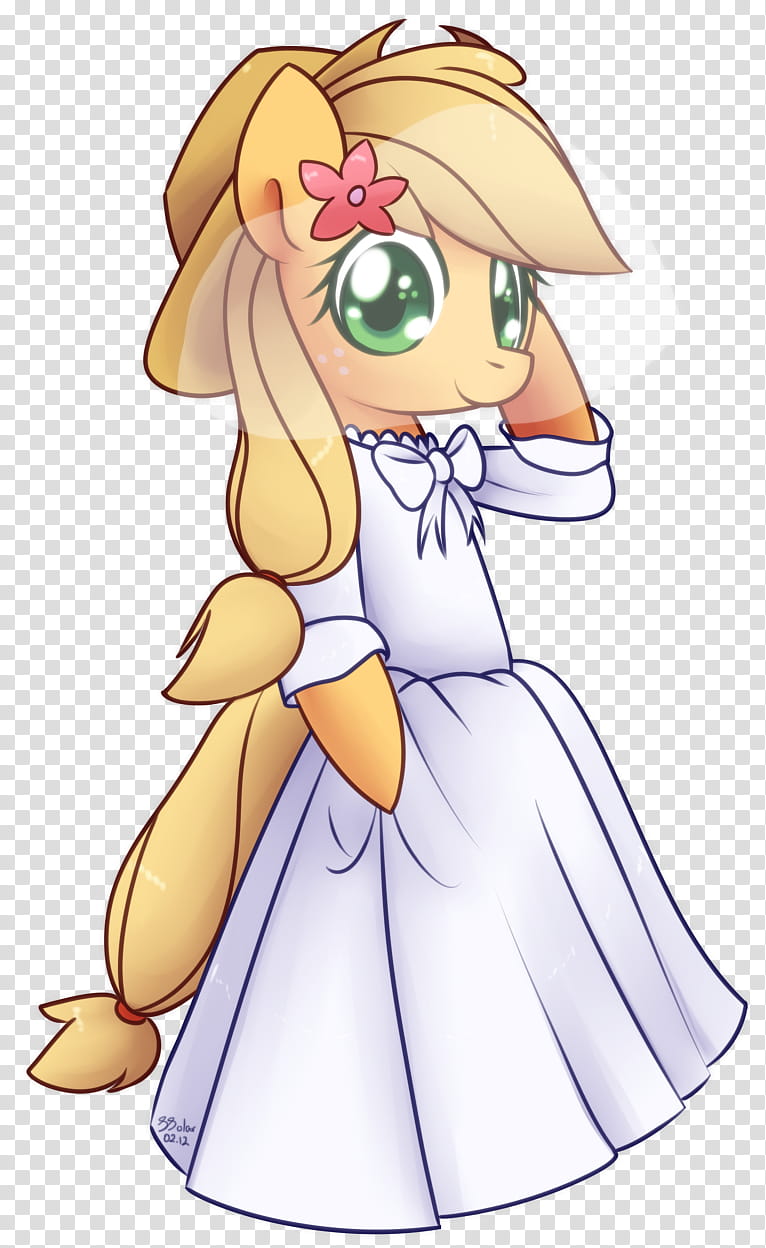 Wedding Dress Applejack, illustration of My Little Pony character wearing white dress transparent background PNG clipart