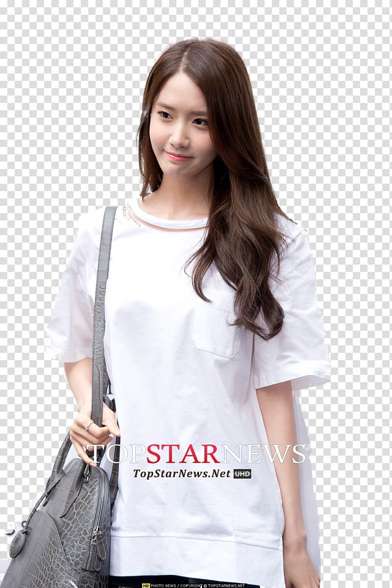 Yoona SNSD, woman wearing white t-shirt transparent background PNG clipart