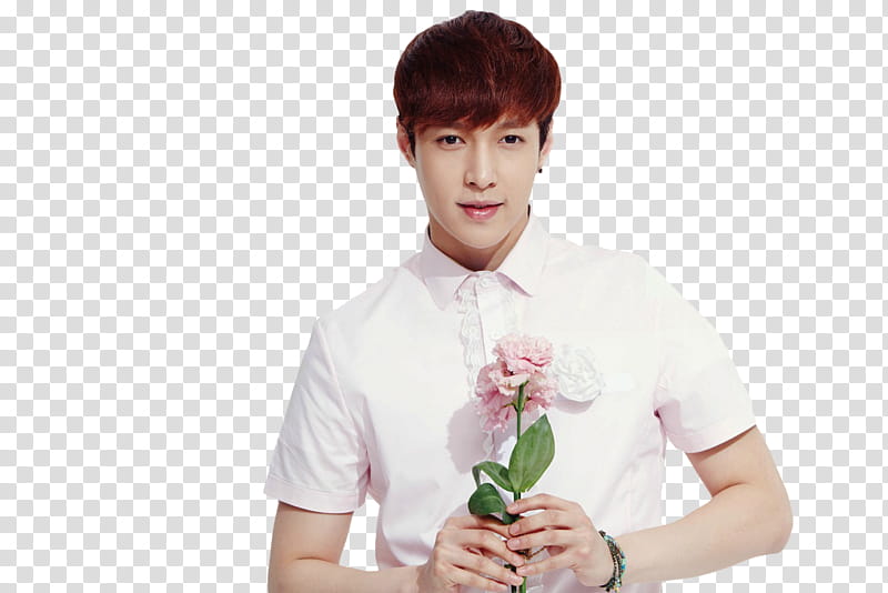 man holding flowers transparent background PNG clipart