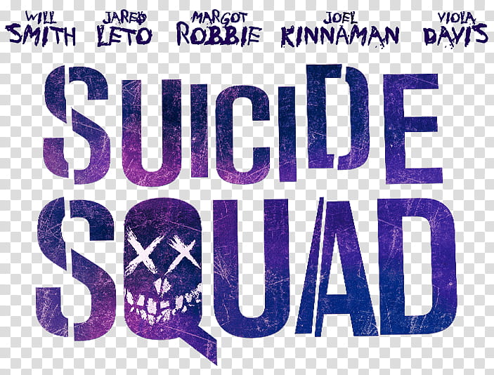 Suicide Squad Stickers, purple Suicide Squad movie title illustration transparent background PNG clipart