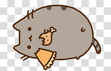 Pusheen The Cat, Pusheen the cat eating chicken sticker transparent background PNG clipart