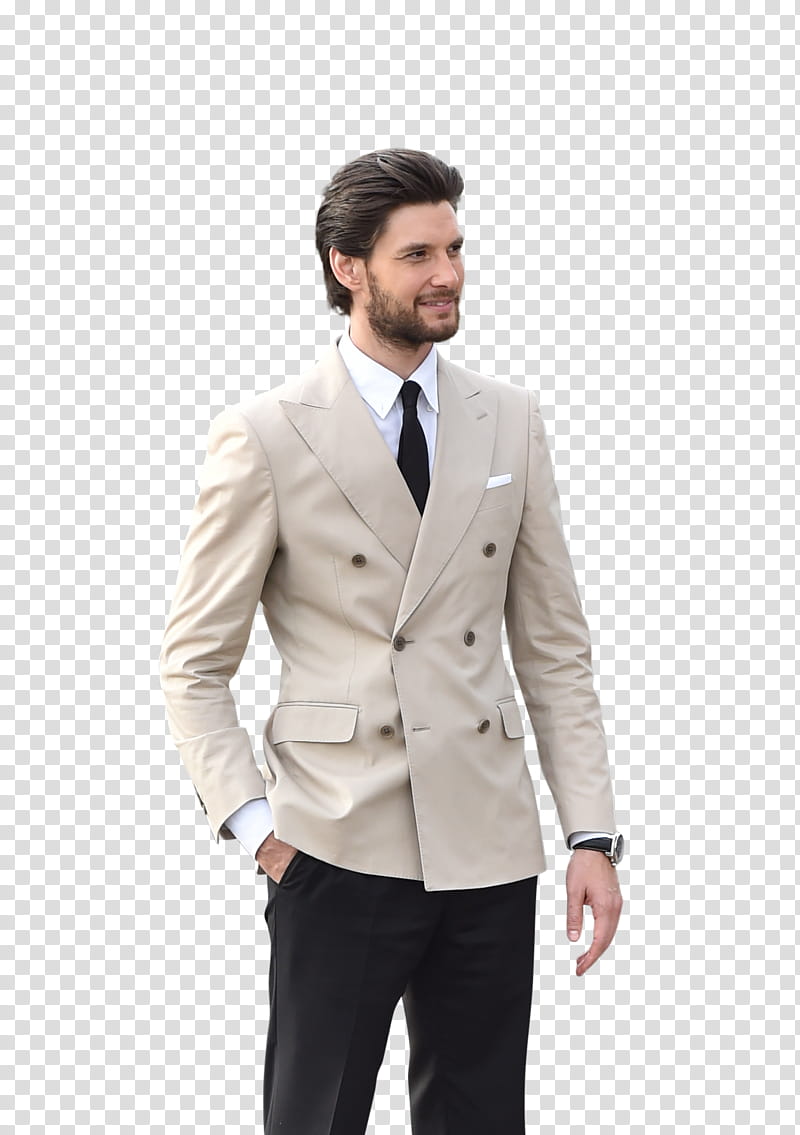 Ben Barnes, man in beige suit jacket and black dress pants transparent background PNG clipart
